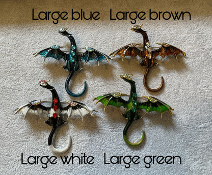 Game of Thrones Style Metal, Rhinestone and Enamel Dragon Pin or Brooch for Your DYI Projects! Make Your Own Hair Accessory, Beads and More!