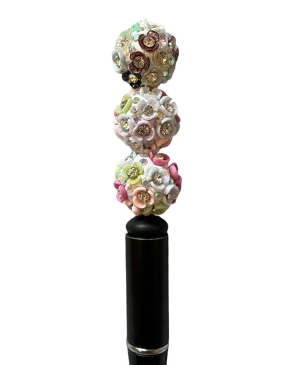 Gorgeous 18mm Multicolor Acrylic Flower Beads with Centre Rhinestone for Beadable Pen Stylus Keychain Bracelet Earrings and More