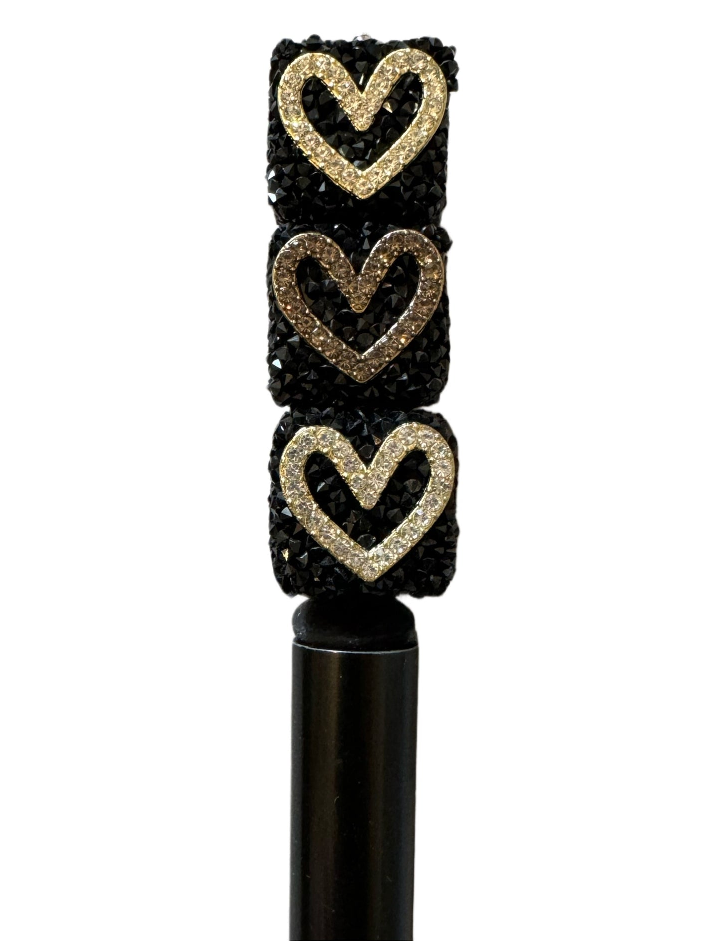 5 pieces 16mm Black Sugar Cubes with Rhinestone Hearts for Beadable Pens, Keychains, Bracelets, and More! Perfect for Your DIY Creations!
