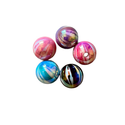 10 Pieces 16mm Acrylic Vertical Stripe Bead Mix for Beadable Pens, Bookmarks, Keychains, Bracelets and More! Perfect for DIY Creations!