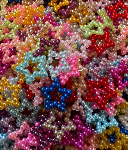 Colorful Faux Pearl Star Acrylic Spacer Beads for Beadable Pens, Bookmarks, Keychains, Bracelets, and More! Perfect for Your DIY Creations!