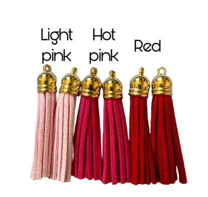 50mm Short Faux Leather Tassels With Gold Cap for DYI, Key Chains, Purse and Handbags or Clothing. Perfect for All Your Projects!