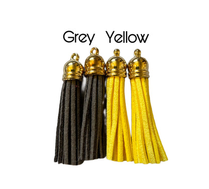 50mm Short Faux Leather Tassels With Gold Cap for DYI, Key Chains, Purse and Handbags or Clothing. Perfect for All Your Projects!