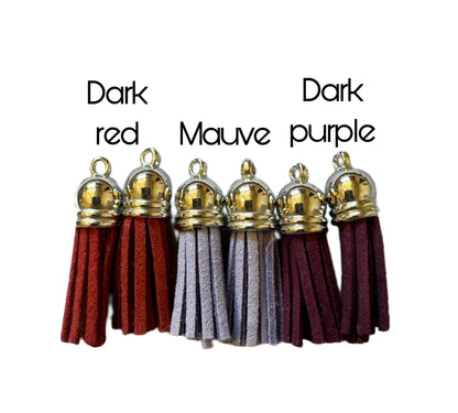 38mm Tiny Faux Leather Tassels With Silver Cap for DYI, Key Chains, Purse and Handbags or Clothing. Perfect for All Your Projects!