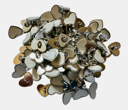 10 Pieces Plastic Silver Sticky Back Heart Hooks for Stanley Cup Mugs, Phone Charms, Bead Bars and More! Perfect for All Your Projects!