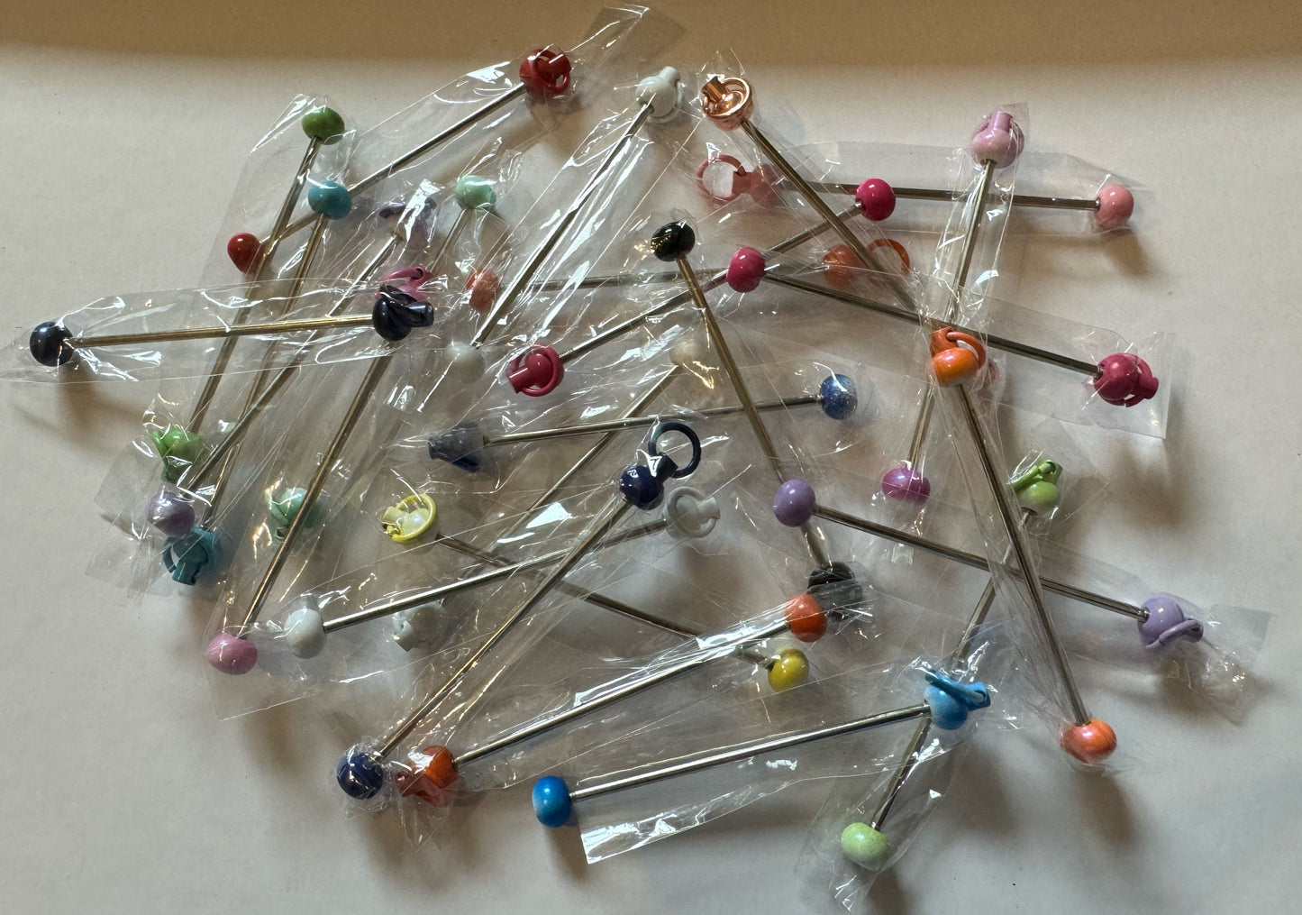 5 Mixed Pieces Colored Metal Bead Bar Blank with Beadable Rod for Your DIY Creations! Perfect for Stanley Cup Charms or Travel Mugs!