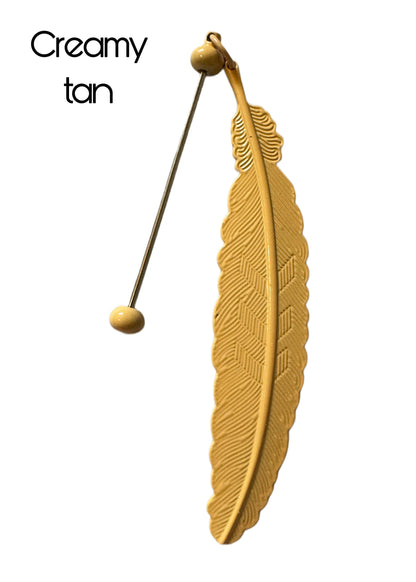 Large Metal Feather Bookmark Blank with Beadable Rod for DIY Creations. Beautiful Details on the Feather.