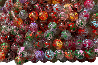 16mm Transparent Multicolor Splatter Acrylic Bead Mix for Beadable Pens, Bookmarks, Keychains, Bracelet and More! For All Your DIY Creations