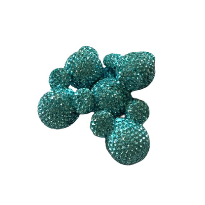 23mm Pave Rhinestone and Clay Mouse Head Beads for Beadable Pen Stylus Keychain Bracelet Earrings and More