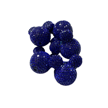 23mm Pave Rhinestone and Clay Mouse Head Beads for Beadable Pen Stylus Keychain Bracelet Earrings and More