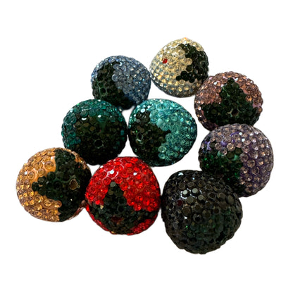 22mm Pave Rhinestone and Clay Strawberry Beads for Beadable Pen Stylus Keychain Bracelet Earrings and More! Available in Mixed Color or Red