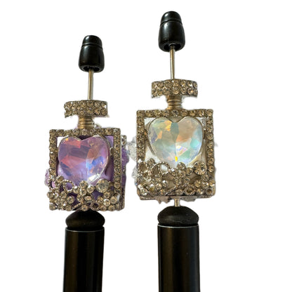 Premium Large Perfume Bottle Beads Made with Metal and Glass Rhinestones for Beadable Pen Stylus Keychain and more!