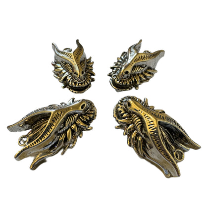 Ultra Premium Two Sided Metal Silver Dragon Beads or Pendant for Beadable Pens, Stylus, Keychains, and more!
