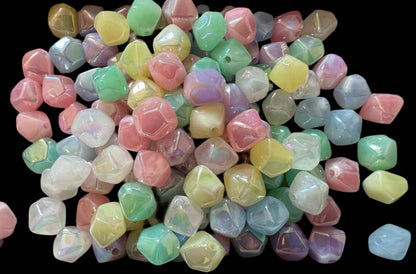 Glow Magic! 10 Pieces of 16mm Luminous Irregular Shaped Acrylic Beads for Beadable Pen, Keychain, Bracelet and more of Your DIY Creations