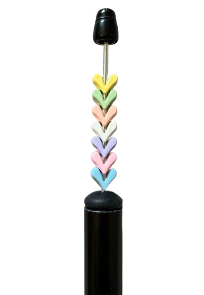 Tiny 7mm Pastel Metal Heart Spacer Beads for Beadable Pen, Stylus, Keychain, and More!