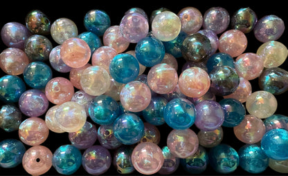 20mm Mermaid or Galaxy Glitter Beads Mix for Beadable Pen Stylus Keychain Bracelet and more for Your DIY Creations