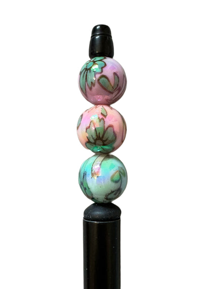 10 Pieces 16mm Retro Acrylic Printed Flower Bead Mix for Beadable Pens, Bookmarks, Keychains, Bracelets and More! Perfect for DIY Creations!
