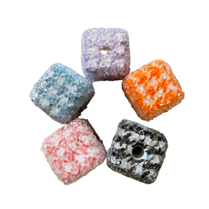 10 pieces 17mm Houndstooth Sugar Cubes or Squares for Beadable Pens, Keychains, Bracelets, and More! Perfect for Your DIY Creations!