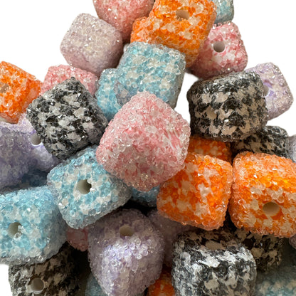 10 pieces 17mm Houndstooth Sugar Cubes or Squares for Beadable Pens, Keychains, Bracelets, and More! Perfect for Your DIY Creations!