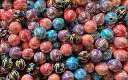 10 Pieces 16mm Acrylic Vertical Stripe Bead Mix for Beadable Pens, Bookmarks, Keychains, Bracelets and More! Perfect for DIY Creations!