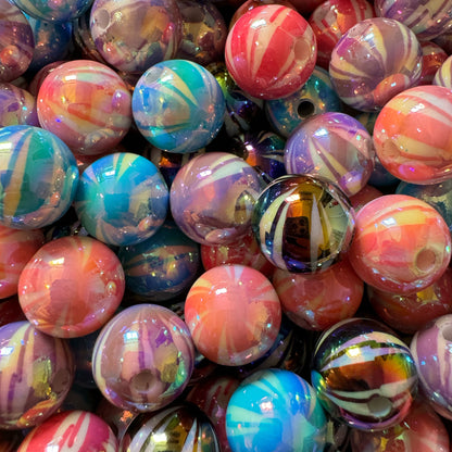 10 Pieces 16mm Acrylic Vertical Stripe Bead Mix for Beadable Pens, Bookmarks, Keychains, Bracelets and More! Perfect for DIY Creations!