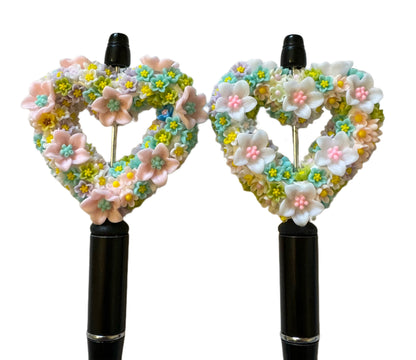 Ultra Premium 48mm Handmade Heart and Flower Frame for Beadable Pens, Bookmarks, Keychains, or Bracelets and More! Perfect for DIY Creations