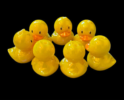 22mm 3D Yellow Cute Faced Duck Bead for Beadable Pens, Bookmarks, Keychains, Bracelets and More! Rubber Duckie Style Cruising Ducks