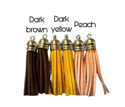 50mm Short Faux Leather Tassels With Silver Cap for DYI, Key Chains, Purse and Handbags or Clothing. Perfect for All Your Projects!