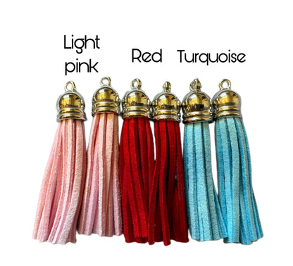 50mm Short Faux Leather Tassels With Silver Cap for DYI, Key Chains, Purse and Handbags or Clothing. Perfect for All Your Projects!