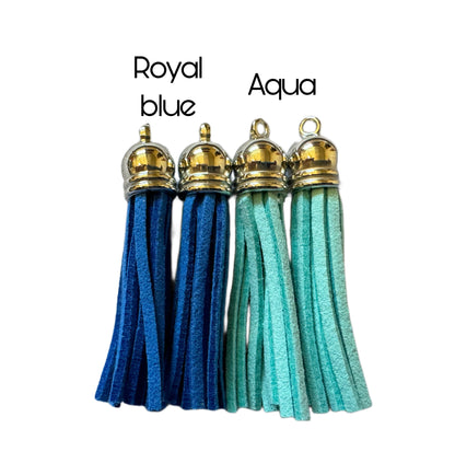 50mm Short Faux Leather Tassels With Silver Cap for DYI, Key Chains, Purse and Handbags or Clothing. Perfect for All Your Projects!