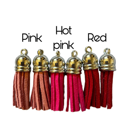 38mm Tiny Faux Leather Tassels With Silver Cap for DYI, Key Chains, Purse and Handbags or Clothing. Perfect for All Your Projects!
