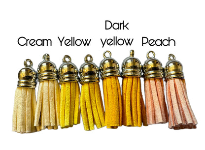 38mm Tiny Faux Leather Tassels With Silver Cap for DYI, Key Chains, Purse and Handbags or Clothing. Perfect for All Your Projects!