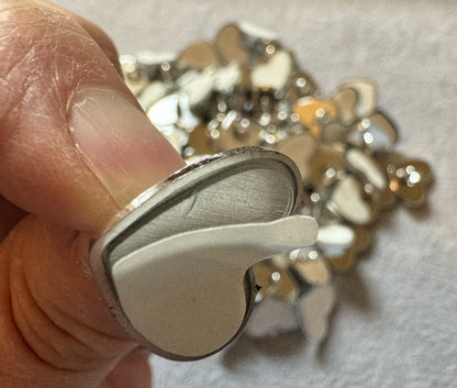 10 Pieces Plastic Silver Sticky Back Heart Hooks for Stanley Cup Mugs, Phone Charms, Bead Bars and More! Perfect for All Your Projects!