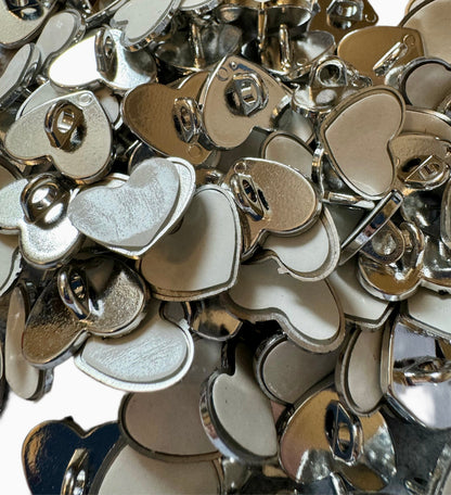 10 Pieces Plastic Silver Sticky Back Heart Hooks for Stanley Cup Mugs, Phone Charms, Bead Bars and More! Perfect for All Your Projects!