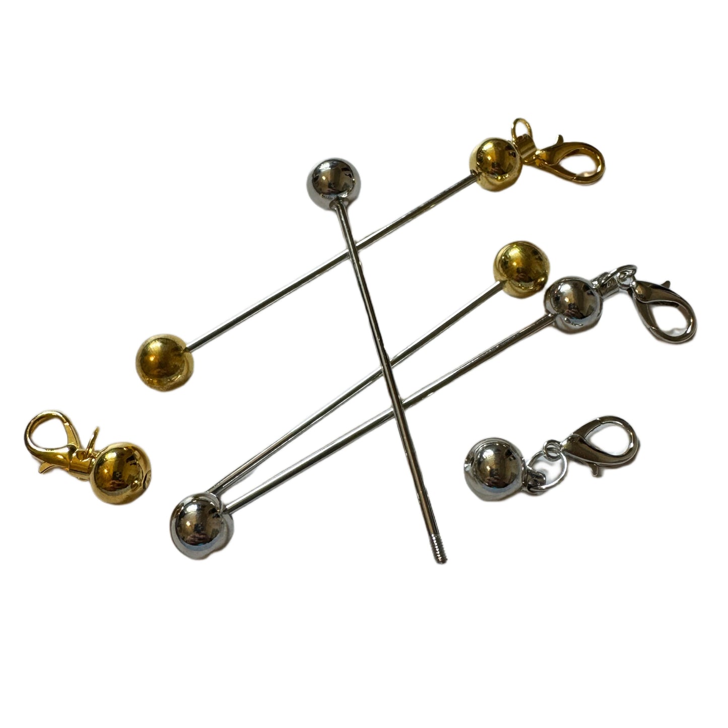 2 Pieces Metal Bead Bar Blank with Beadable Rod and Lobster Clasp for Your DIY Creations! Perfect for Stanley Cup Charms or Travel Mugs!