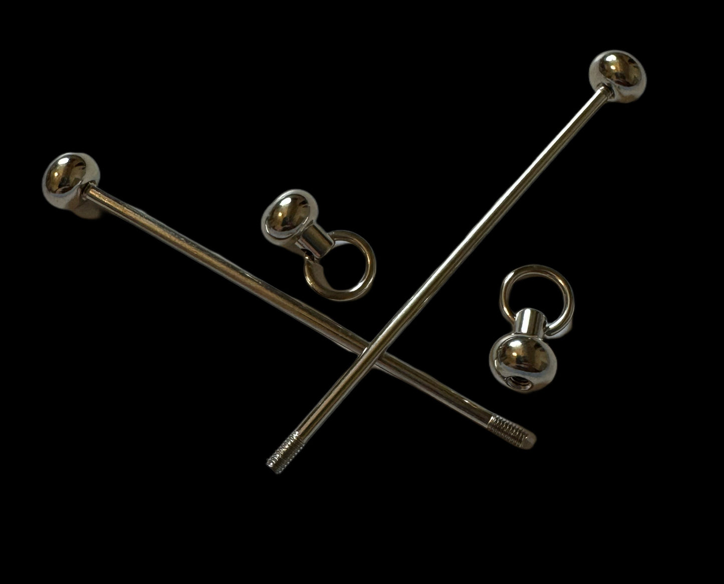 2 Pieces Silver Metal Bead Bar Blank with Beadable Rod for Your DIY Creations! Perfect for Stanley Cup Charms or Travel Mugs!