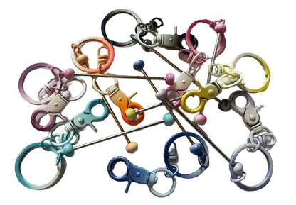 Metal Gradient Colors Keychain Blank with Beadable Rod for Your DIY Creations With Beads Focals Rhinestones Spacers Sold Separately