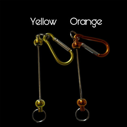 Metal Carabiner Keychain Blank in Metalic Colors with Beadable Rod for DIY Creations. Perfect for Backpacks, Purses, Stanley Cups & More!