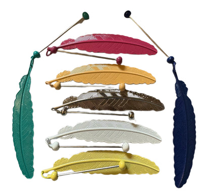 Large Metal Feather Bookmark Blank with Beadable Rod for DIY Creations. Beautiful Details on the Feather.