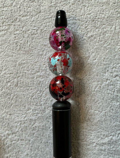 16mm Transparent Multicolor Splatter Acrylic Bead Mix for Beadable Pens, Bookmarks, Keychains, Bracelet and More! For All Your DIY Creations