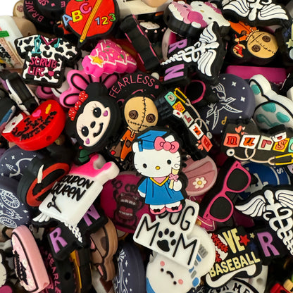 25 and 50 Pieces Bulk Random Silicone Focal Bead Random Mix for Beadable Pens, Pencils, Keychains. Fun Grab Bags for Your DYI Creations!