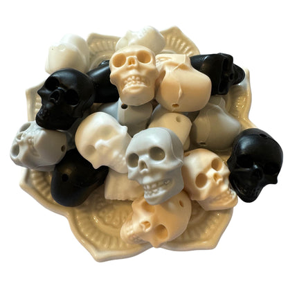 5 Pieces Detailed 3d Skull Silicone Focal Bead for Beadable Pens, Pencils, Keychains & More! Perfect for Halloween or Horror Themed Crafts!
