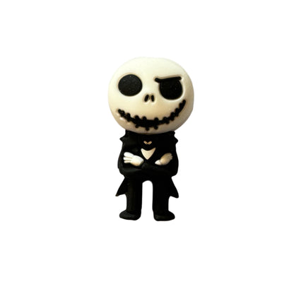 3d Jack Skellington from Halloween Horror Film Silicone Focal Bead for Beadable Pens, Stylus, Bookmarks, Keychains and More!