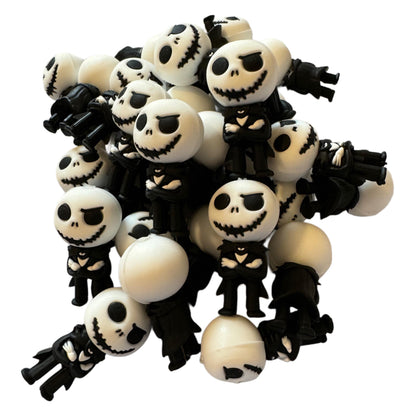 3d Jack Skellington from Halloween Horror Film Silicone Focal Bead for Beadable Pens, Stylus, Bookmarks, Keychains and More!