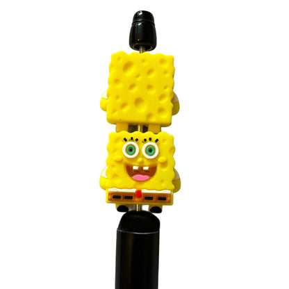 3d SpongeBob SquarePants or Just Sponge Bob Silicone Focal Bead for Beadable Pens, Stylus, Bookmarks, Keychains and More!