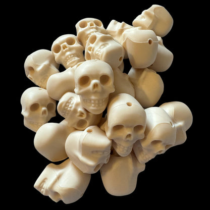 5 Pieces Detailed 3d Skull Silicone Focal Bead for Beadable Pens, Pencils, Keychains & More! Perfect for Halloween or Horror Themed Crafts!