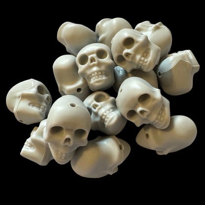 5 Pieces Detailed 3d Skull Silicone Focal Bead for Beadable Pens, Pencils, Keychains & More! Perfect for Halloween or Horror Themed Crafts!