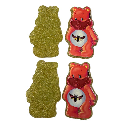 5 Pieces Hannibal Care Bear Halloween Horror Flatback One Sided Planar Acrylic with Glitter Back for Keychains, Badge Reels, Earrings & More