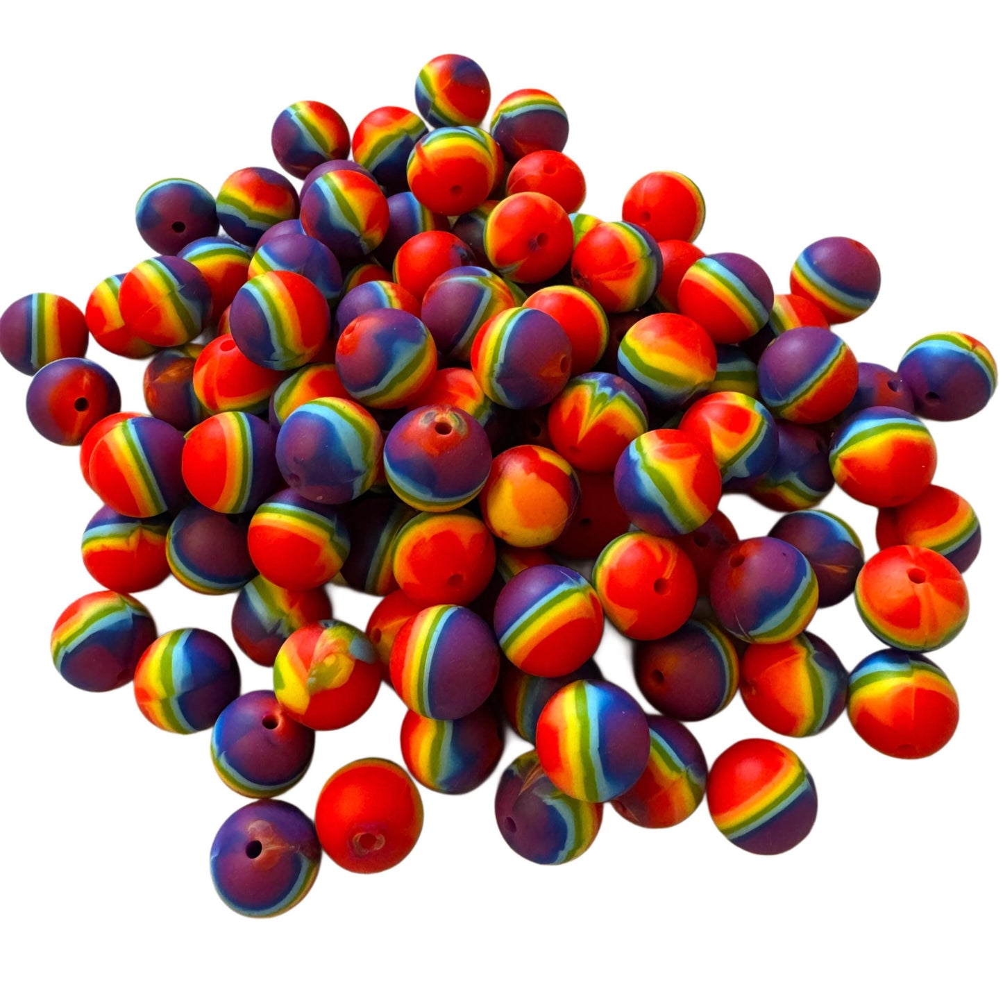 15mm Silicone Round Printed Pattern Beads. Perfect for Your DIY Creations with Beadable Pens, Keychains, Lanyards, Bracelets & more!