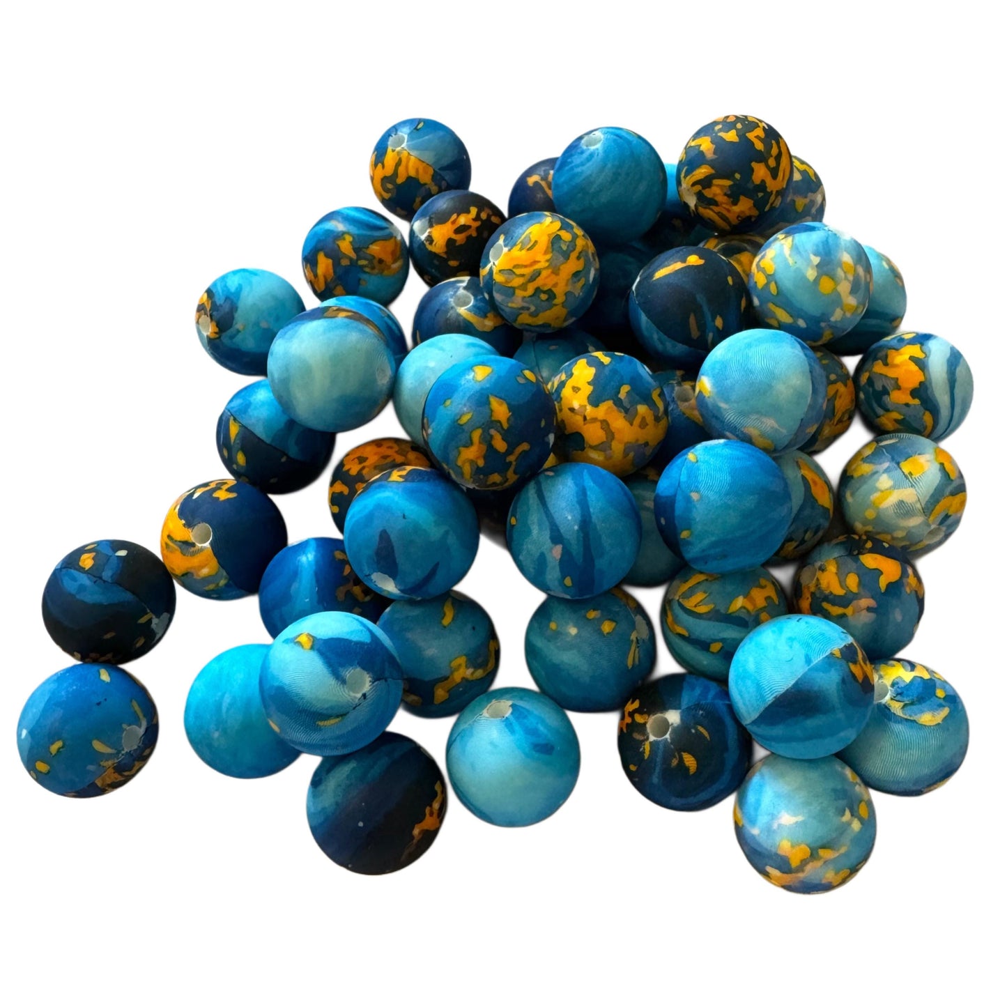 15mm Silicone Round Printed Pattern Beads. Perfect for Your DIY Creations with Beadable Pens, Keychains, Lanyards, Bracelets & more!